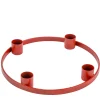 Adventkerzenhalter mit 4 Stabkerzenhalter, Metallkreis rot, Ø20cm