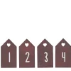 Adventsanhänger Haus rot, Zahlenset 1bis 4, Geschenkanhänger, 4x2cm, Ib Laursen