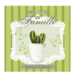 Ambiente Papierservietten Kaktus und Schmetterlinge, Cactus Charme, 33x33cm