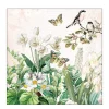 Ambiente Papierservietten Blumengarten mit Vögel und Schmetterling, 33x33cm