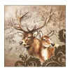 Ambiente Papierservietten Hirsch, Hirschpaar braun, 33x33cm