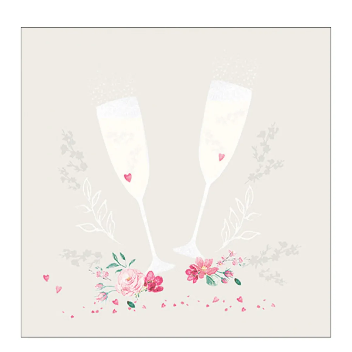 Ambiente Papierservietten Hochzeit, Weingläser, 33x33cm