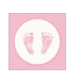 Ambiente Papierservietten Geburt, Babyfüße rosa, 25x25cm