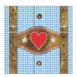 Ambiente Papierservietten Lederhose mit blau kariertem Hemd, 33x33cm