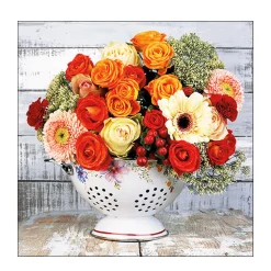 Ambiente Papierservietten Rosen-Blumenmix, Flowerd in Strainer, 33x33cm