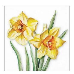 Ambiente Papierservietten, Frühlingsblumen Narzissen, 33x33cm