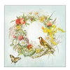 Ambiente Papierservietten, Schmetterling und Vogel im Blumenkranz, 33x33cm