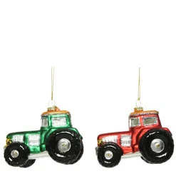 Baumschmuck Weihnachten, Traktor rot oder grün, 9cm