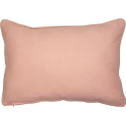 Baumwoll Kissen Hasen, 4 Kaninchen mit Blumen, hellblau-weiß kariert, 35x45cm, Mars & More