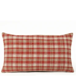 Baumwoll Kissen Weihnachts-Karo rot 40x60cm, Mars & More