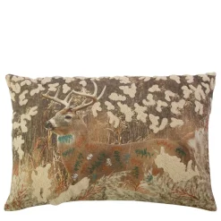Baumwoll Kissen Hirsch, Hirsch im Gras bestickt, 40x60cm, Mars & More