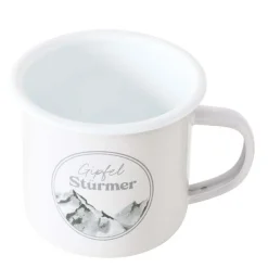 Becher Gipfel - Gipfelstürmer, Emaillbecher mit Henkel, 12x9cm, Boltze Home Collections