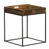 Beistelltisch Laredo, Eisengestell mit rustikaler Altholzschale, 50x50cm, WMG Grünberger