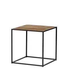 Beistelltisch Lima, Eisengestell mit Altholzplatte, 40x40cm, WMG Grünberger