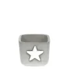 Übertopf Stern, betonoptik, grau-weiß, unfinish, 9x8cm, Beton