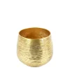 Übertopf Weihnachten, Pflanztopf mit Rillen, gold, 11x11cm, Metall