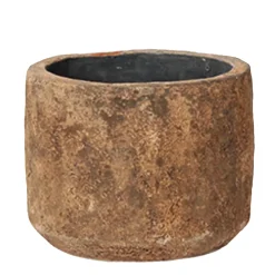 Übertopf Vintage Rustic, rustikaler Tontopf rostbraun, 13x14cm, WMG Grünberger