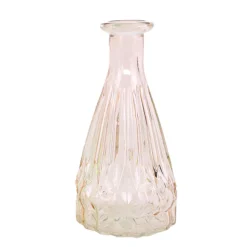 Blumenvase Kristall hellrosa, Glasvase, 14x7cm