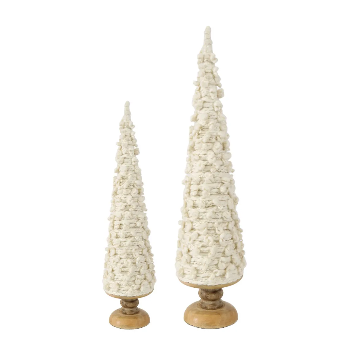 Deko Baum, schlanker Wollbaum mit Holzfuß, 78cm