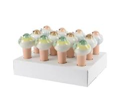 Deko Bewässerungsvogel grün-gelb, Keramikvogel für Pflanzenbewässerung,15cm