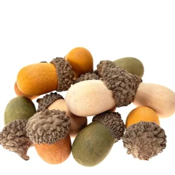 Deko Eicheln, Holzeicheln aus Naturholz, 4 versch. Farben, 12 St/Beutel