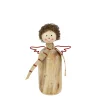 Deko Engel, Holzengel mit Schal, used look, natur-rot, 16cm
