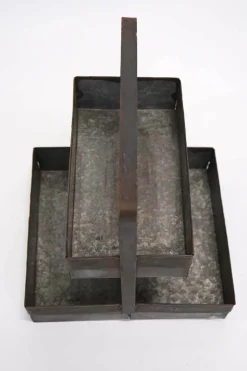 Deko Etagere Lyan used look, Metalltabletts 2-stufig, 35x30cm, Trademark Living