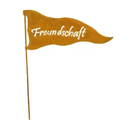 Deko Fahne, Rostfahne, Wimpel mit Schriftzug Freundschaft, 10x26cm, Edelrost