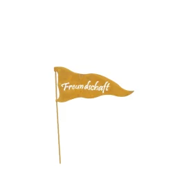 Deko Fahne, Rostfahne, Wimpel mit Schriftzug Freundschaft, 10x26cm, Edelrost