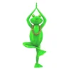 Deko Frosch Yoga, Metallfrosch mit Kette, Yogafrosch, 57cm