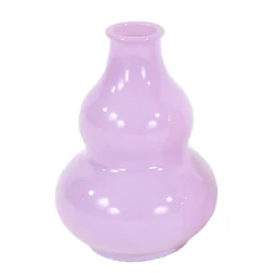 Deko Glasvase lila, bauchige Blumenvase, 12cm