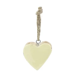 Deko Herz creme, Holzherz mit Lacküberzug creme, 5cm, Hänger