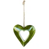 Deko Herz grün, Holzherz mit Lacküberzug grün glänzend, 8x8cm, Hänger