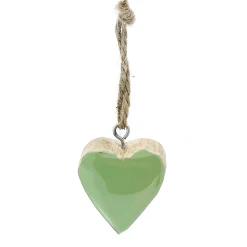 Deko Herz grün, Holzherz mit Lacküberzug grün, 5cm, Hänger