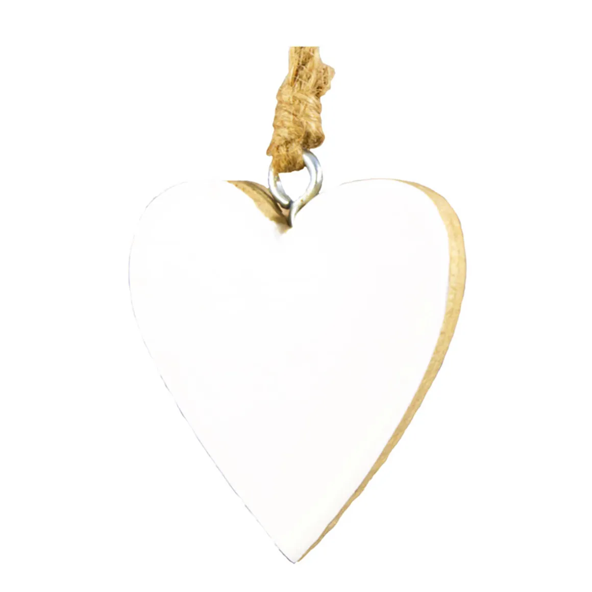 Deko Herz Lack, Holzherz mit weißem Lacküberzug, 8x8cm, Hänger