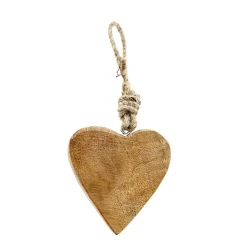 Deko Herz natur, Holzherz zum Hängen natur, 8x8cm, Hänger