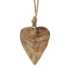 Deko Herz natur, Holzherz flach, zum Hängen, 15cm, Hänger