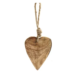 Deko Herz natur, Holzherz flach, zum Hängen, 10cm, Hänger