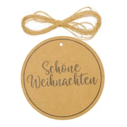 Deko Hänger Schöne Weihnachten, Papierhänger rund Ø10cm, 10St/Btl, Halbach