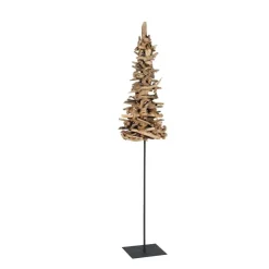 Deko Holzbaum Driftholz, Weihnachtsbaum Naturholz auf Metallständer, 120cm, WMG Grünberger