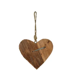 Deko Holzherz, rustikales Herz aus Naturholz mit Hufnagel, 12cm, Hänger