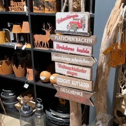 Deko Holzschild Weihnachtsregeln, Hängeschild mit Weihnachtsregeln, 60x35cm