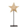 Deko Holzstern natur, Stern auf Metallfuß, 50cm, WMG Grünberger