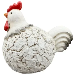Deko Huhn Taro, wetterfestes Huhn cremeweiß, 17x17cm