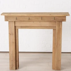 Deko Kaminkonsole Ferdinand, Holzkonsole Natur mit 4 Haken, 95x11cm, Boltze Home Collections
