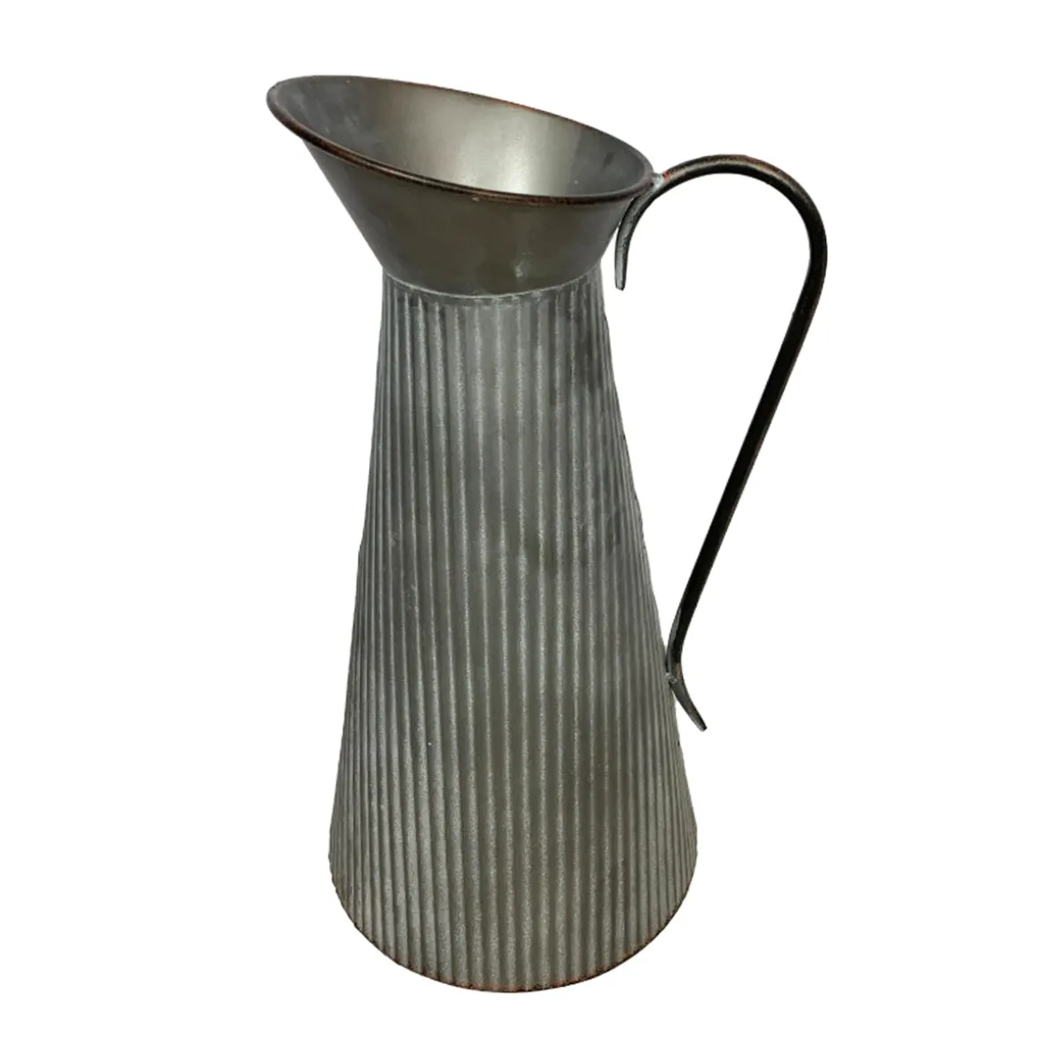 Deko Kanne Shabby Chic mit Henkel, Blumenvase grau-weiß used look, 50cm, DIJK Natural Collections