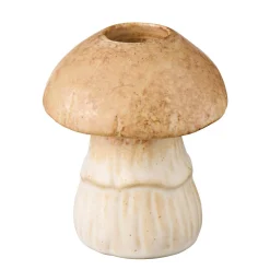 Deko Kerzenhalter Pilz, Keramikpilz beige-braun, 8,5cm, Ib Laursen