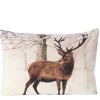 Deko Kissen Hirsch Palco, Samtkissen Winterhirsch stehend, 40x60cm, Boltze Home Collections
