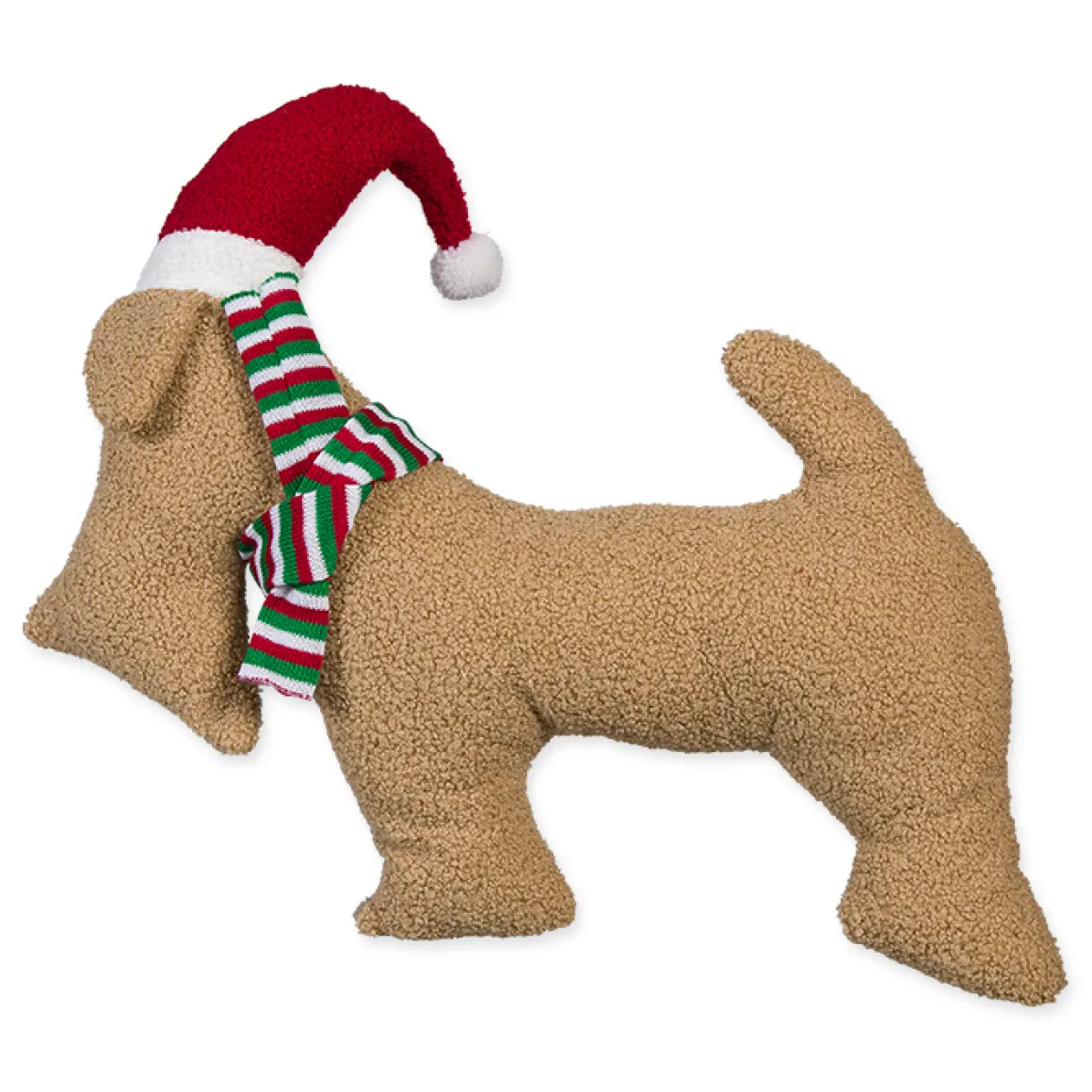 Deko Kissen Santa Dog, Weihnachtshund mit roter Mütze, 40x50cm, Halbach