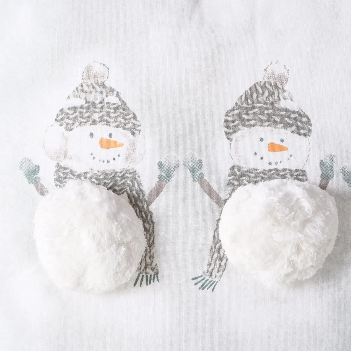 Deko Kissen Schneemann Frosty, 3 Schneemänner mit Plüschbauch, 50x50cm, Boltze Home Collections